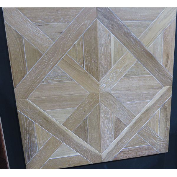 600*600mm White Oak Parquet Tiles Engineered Wood Floor Tiles Customizable