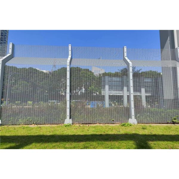 V Types 358 Anti Climb Fence Perimeter Clear View Fence With Barbed Wire On Top