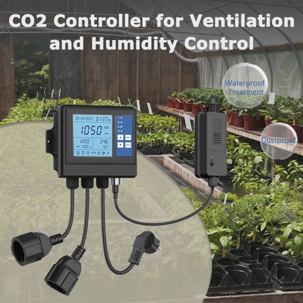 3000ppm NDIR Greenhouse Climate Controller Carbon Dioxide Monitoring 120V