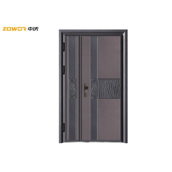 Luxury House Wrought Iron Entry Doors With Tempered Glass Window