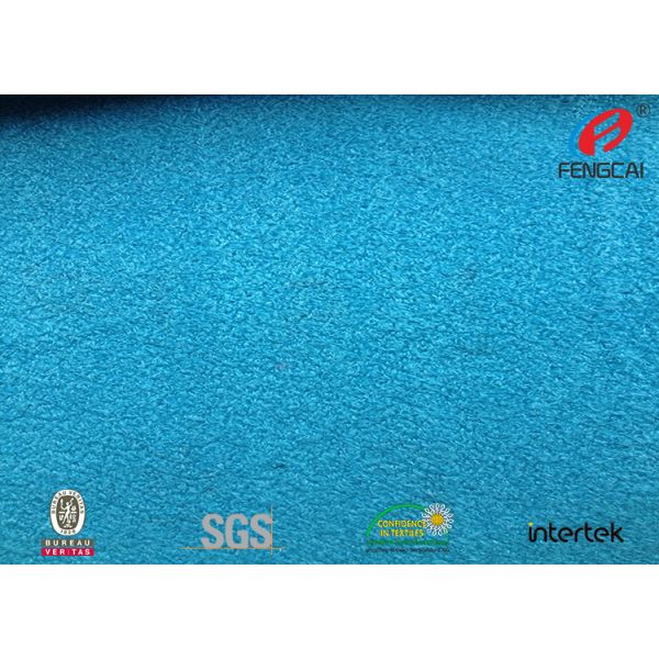 Warp Knitting Polyester Velour Fabric , Solid Aqua Green Velvet Chair Fabric