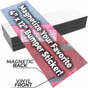 Cheap Self Adhesive Custom Car Magnetic Bumper Stickers Flexible Magnet Material for sale