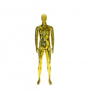 Cheap Yellow Male Full Body Mannequin Electroplated Standing Upright for sale