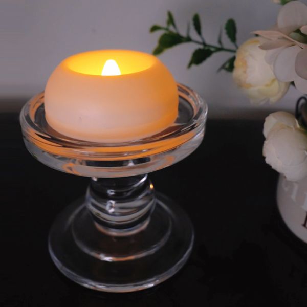 Glossy Floating Water Candle Warm White Flickering Tealight Candles 200 Hours 24 Pack