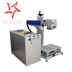 Cheap Blue 10W Fiber Laser Marking Machine , Pipe Laser Marking Engraving Machine for sale