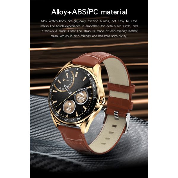 IP67 Waterproof Round Shape Smartwatch Built In Vibration Reminder