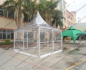 Cheap Transparent Luxury High Peak Tents , Mini Pagoda Canopy With PVC Windows / Sidewalls for sale