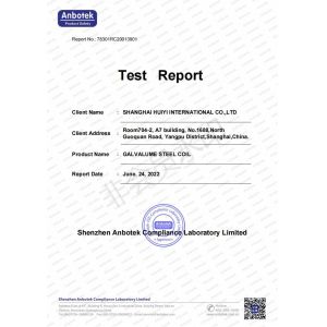 Shanghai Huiyi International Co., Ltd. Certifications
