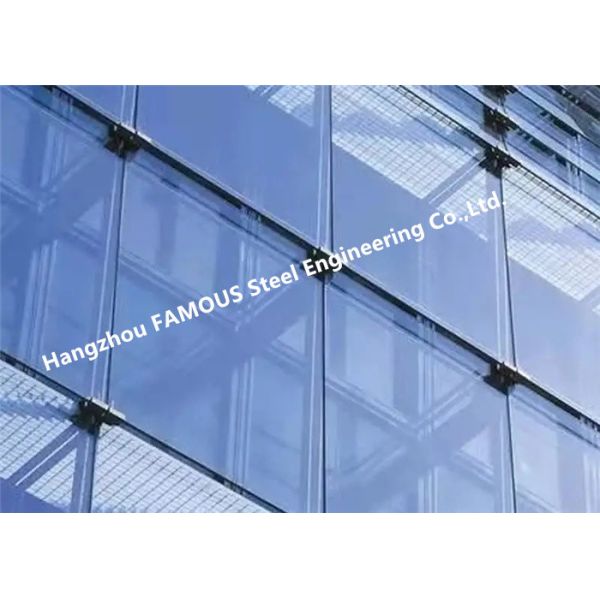 Heat Insulation Double Layer Glass Curtain Wall Easy Installation
