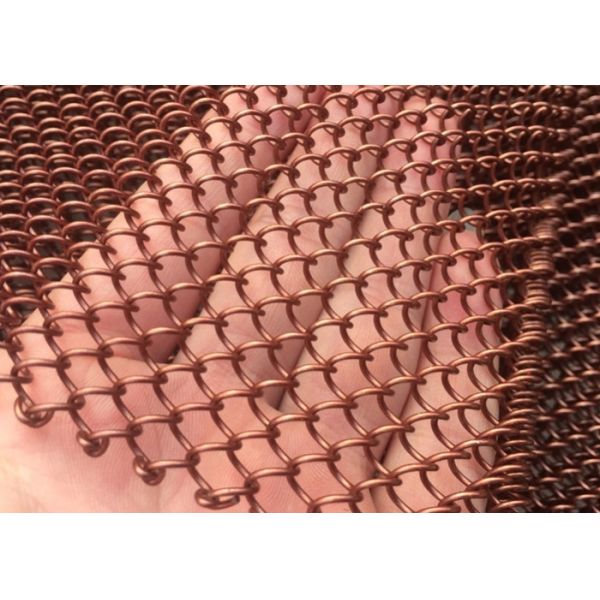 7mm*7mm Mesh Size Decorative Wire Mesh with Low Maintenance and Eco-friendly Stainless Steel Gold Chain Link