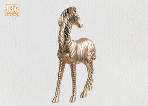 Cheap Table Decor Polyresin Zebra Statue Fiberglass Animal Sculpture Gold Leafed for sale