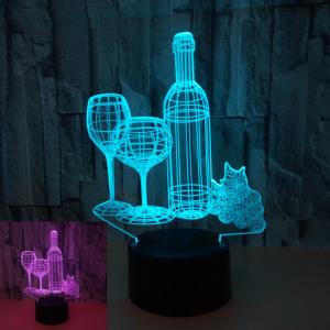 Cheap Colorful 3d table lamp night light child gift OEM logo picture bottle cat touch remote control home gift 3D night light for sale