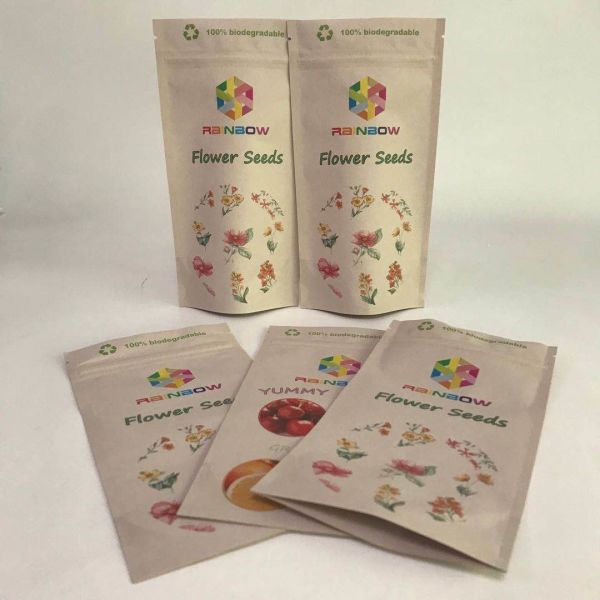 Custom Pirnted Biodegradable Bags Eco-friendly Bags Kraft Paper  PLA Bags