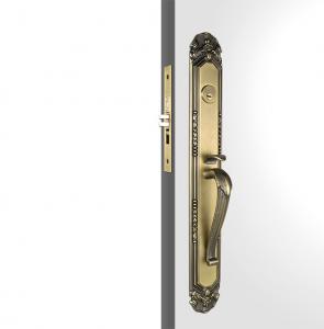 Cheap Outside Entry Door Handlesets / Antique Brass Entrance Door Handles for sale