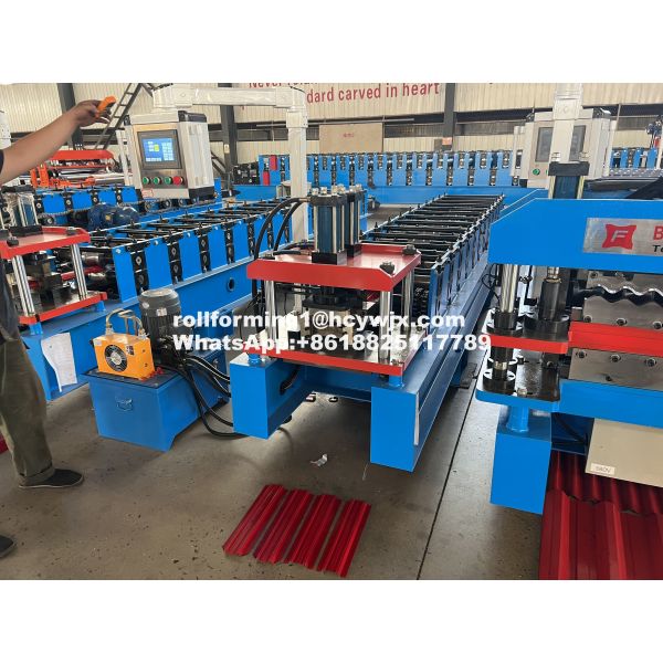 Plc Control Metal Wall Panel Machine 12 Stations For Building Industry