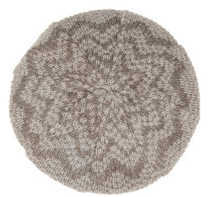 New arrival Metallic crochet-knit blend beret Hat