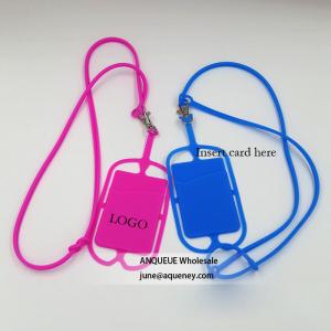 Cheap OEM/ODM NEW product in 2017 wholesale custom color smart phone card wallet with lanyard for sale