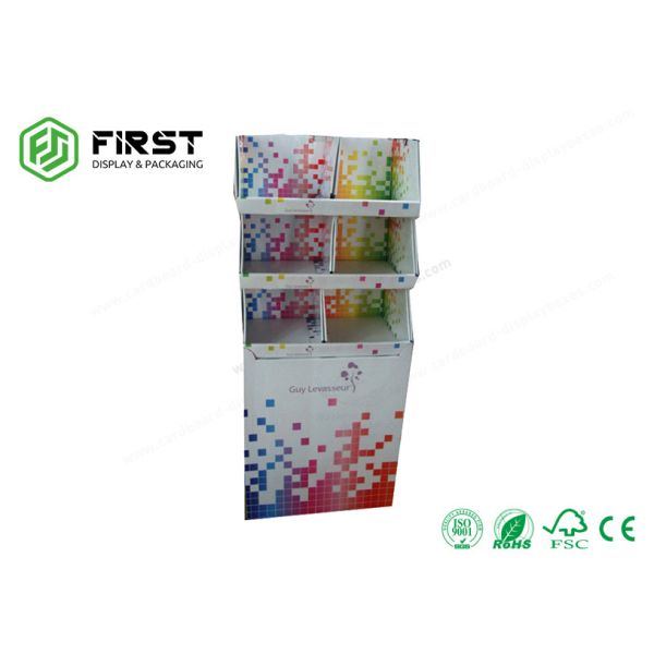 Customized Printing Recyclable Cardboard POP Displays , Retail Floor Paper Displays For Supermarket