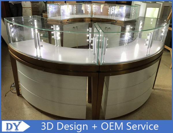 Quality High End Stainless Steel Gold Jewellery Showroom Display With Led Light wholesale