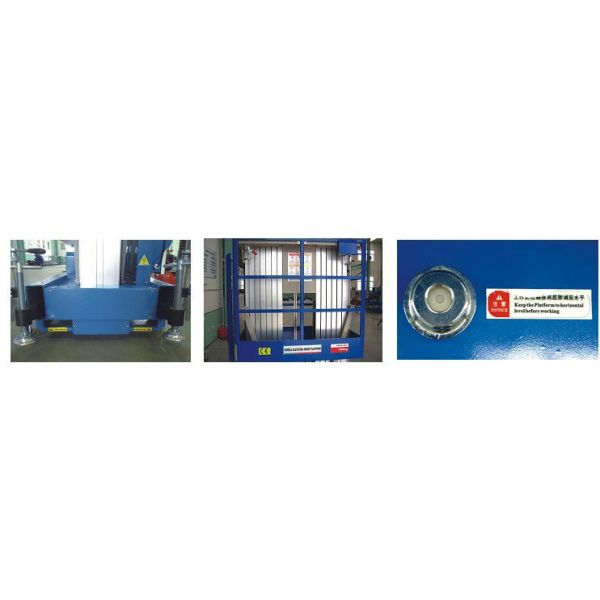 Two Men Mobile Aerial Work Platform Four Mast Blue 10m Height For Factories