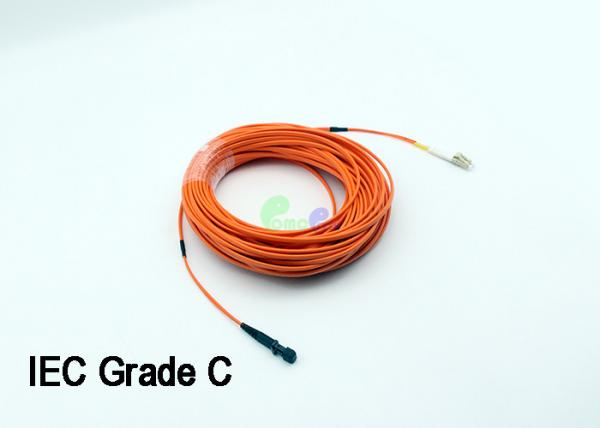 Quality OM1 62.5 / 125 MTRJ - LC Fibre Optic Patch Leads Flat Duplex Orange 2M PVC UL Certification wholesale