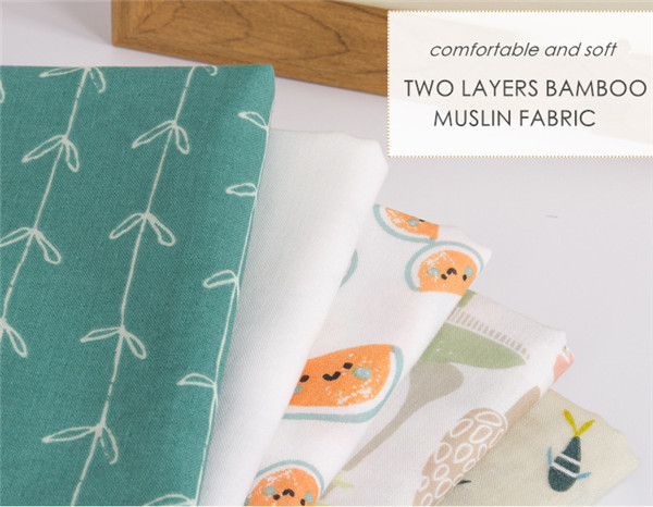 Bamboo Cotton Soft Baby Muslin Fabric For Baby Blanket Reactive Printing
