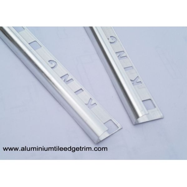 King Type Rounded Aluminium Tile Edge Trim Anodized Shiny Silver 2.5m Length