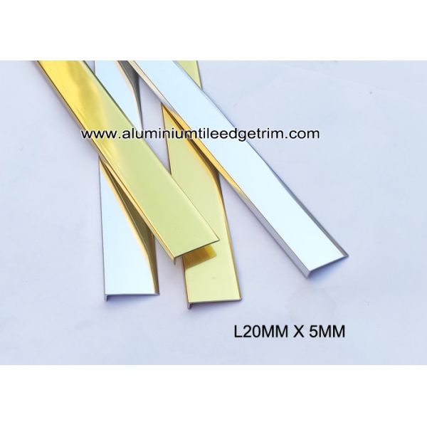 Aluminium Angle Floor Tile Edge Trim For Floor Splint / Brace ML20mm x 5mm