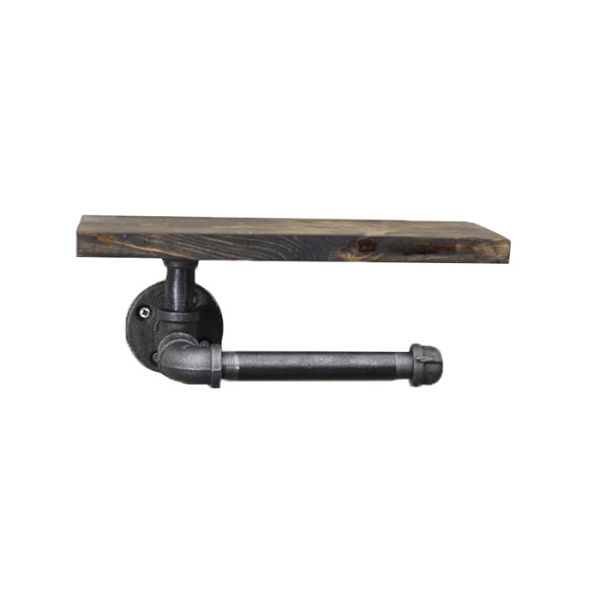 Black Iron Floor Flange Industrial Pipe Toilet Paper Holder 3/4 Inch ISO9001