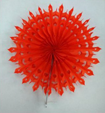 Factory direct fan flower fan holiday party decoration paper craft paper fan flower hollow fan flower；red，yellow，green
