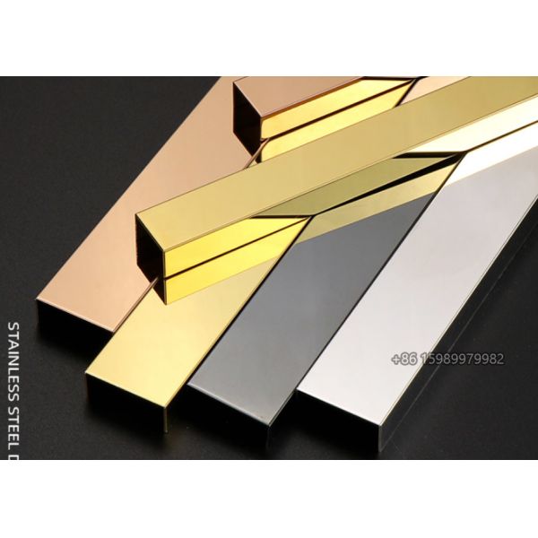 Electroplating Stainless Steel U Profile , U Moulding Trim SUS316 Material Anodized