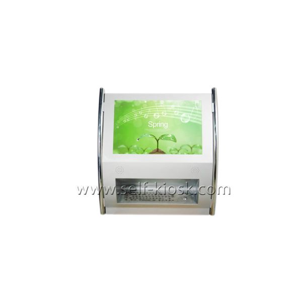 Space Saving Interactive Wall Mounted Computer Kiosk With Metal Keyboard