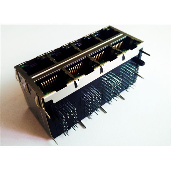XFGIGH-STKVDGY8-4 Stacked RJ45 2x4 Ports Shielded w/LEDs Magnetic Integrated