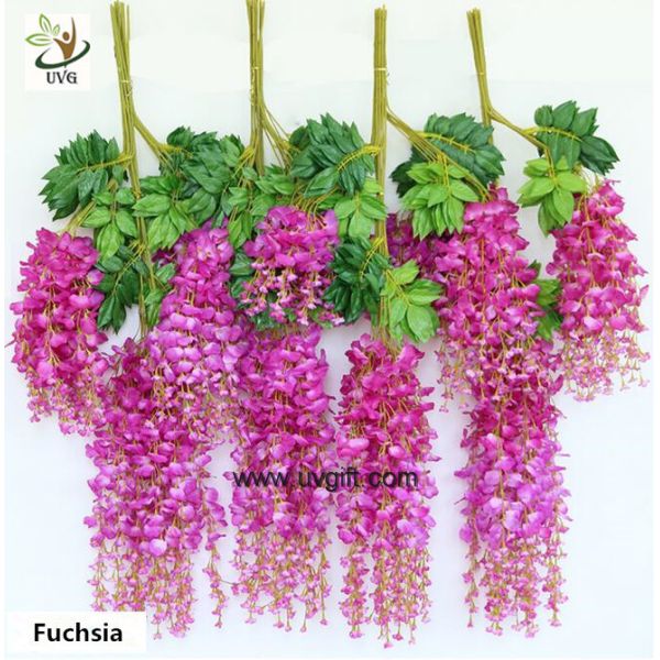 UVG 110cm faux floral arrangements long shoot wisteria silk flowers for wedding decoration WIS016