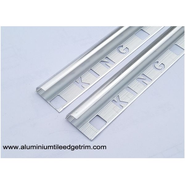 King Type Rounded Aluminium Tile Edge Trim Anodized Shiny Silver 2.5m Length