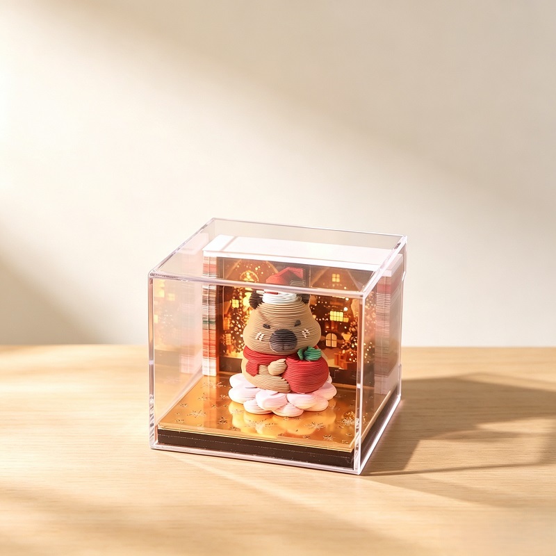 Night Light 3D Notepad Calendar With Custom Animal Paper Sculpture And LED Base