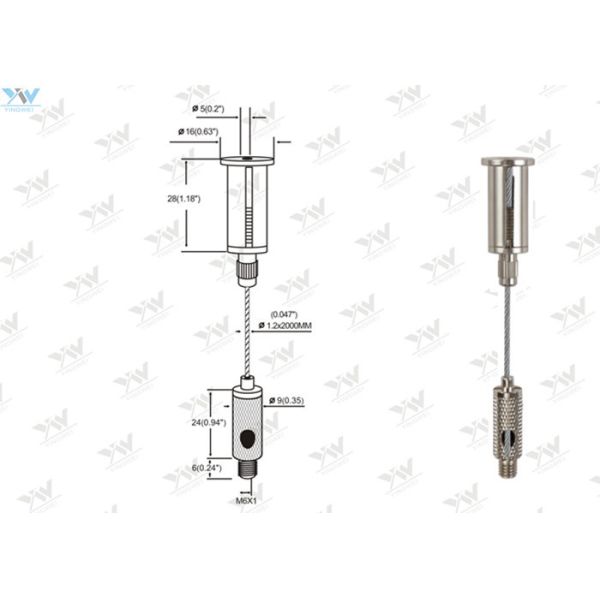 Screw Fixed LED Panel Suspension Kit , Aquarium Light Suspension Kit Chrome Color