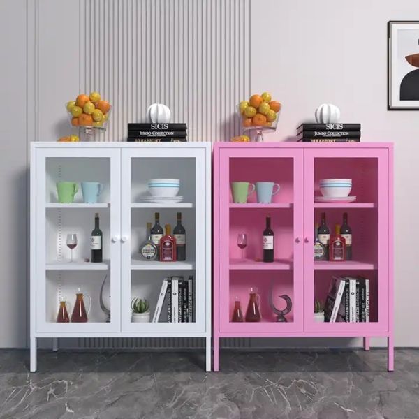 Colorful Bookcase Home Office Corner Storage Cabinet With Double Doors
