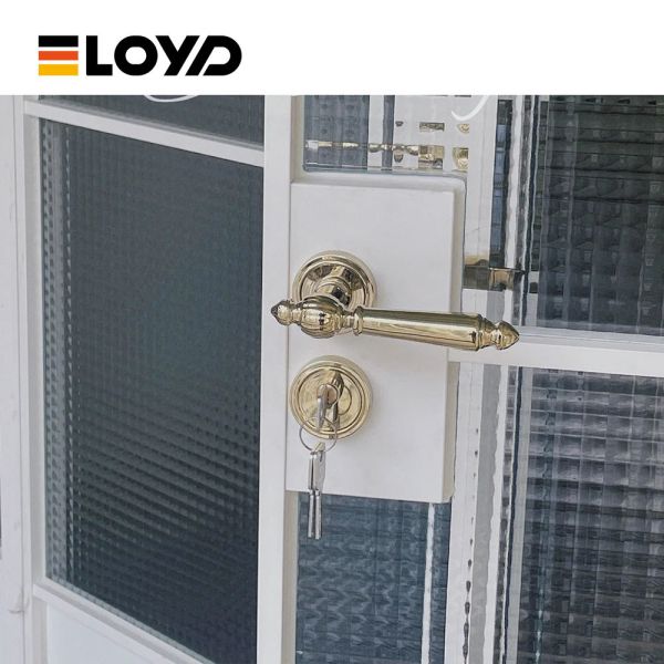 Custom Waterproof Glass French Doors Wood Finish Aluminium For House