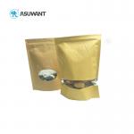 Eco Friendly Paper Zip Lock Bags , Laminated Kraft Stand Up Pouches With Window