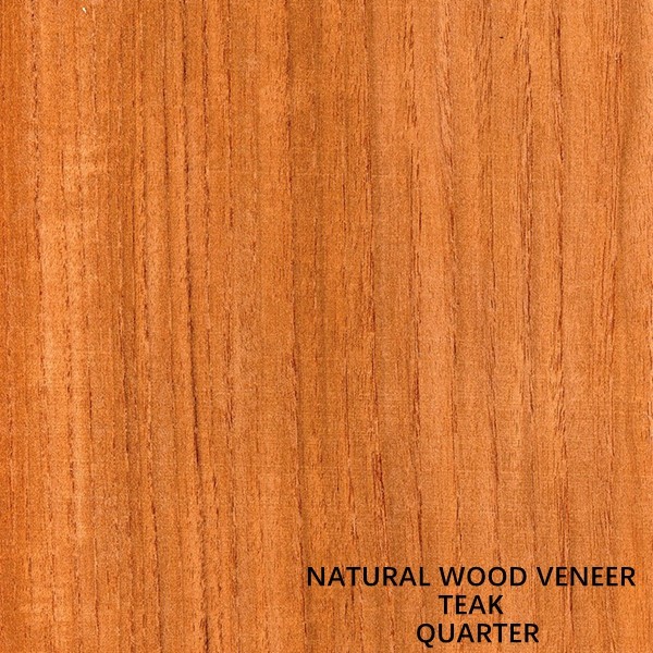 Furniture And Hotel Natural Teak Wood Veneer Quarter Cut Straight Grain Clear Texture
