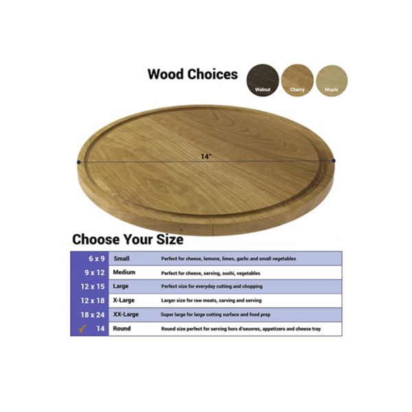 High Quality Round shape Different Sizes with Juice Groove bamboo chopping board cutting board