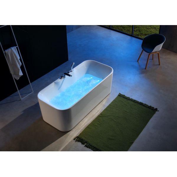 Deep Soaking Ergonomic One- LED Bathtub With Built in Pillow