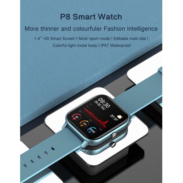 TFT 240*240 Square Shape Smartwatch Fitness Tracker Blood Pressure