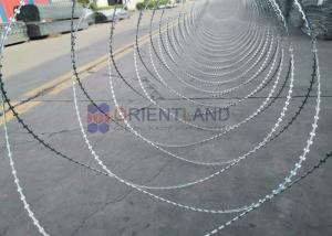 Cheap Durable Concertina Razor Wire Coil , Obstacle BTO Security Barbed Wire Fencing for sale