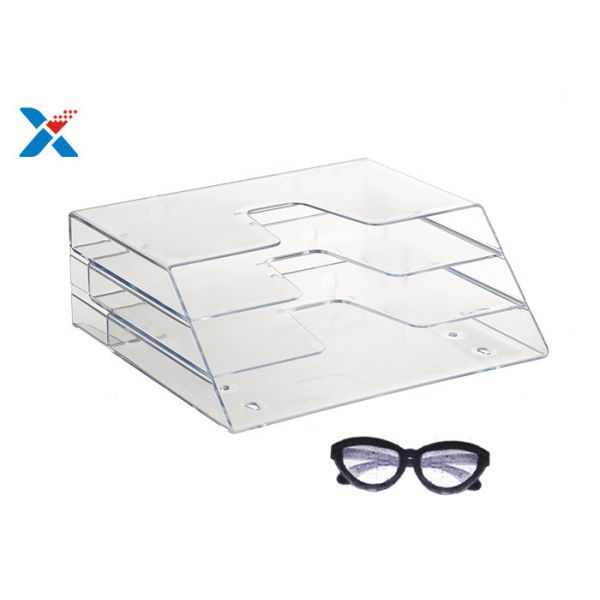 Office Clear Acrylic Magazine Holder , Acrylic Brochure Holders Eco - Friendly