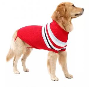 Cheap Stripe Big Dog Sweater Winter Warm Chihuahua Golden Retriever Coat Puppy Suit for sale