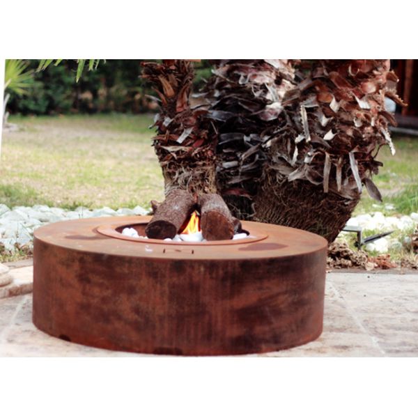 Eco Friendly Attractive Garden Heating Corten Steel Fire Pit Round Shape 