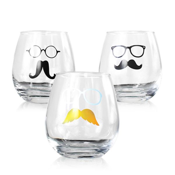 Clear Lead-Free Crystal Stemless Wine Glass With Pineapple Decoration Custom Glass