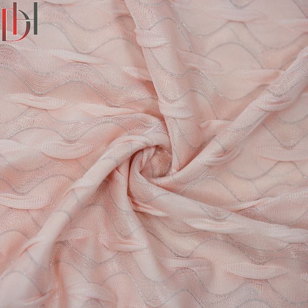 High End Dress Jacquard Fabric 95% Polyester 5% Spandex Breathable Jacquard Knitting Fabric